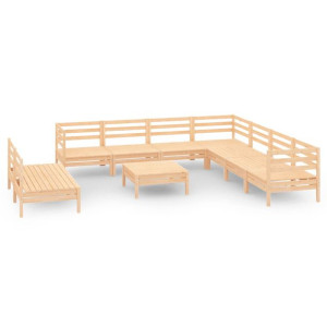 10-cz. zestaw mebli wypoczynkowych do ogrodu, drewno sosnowe