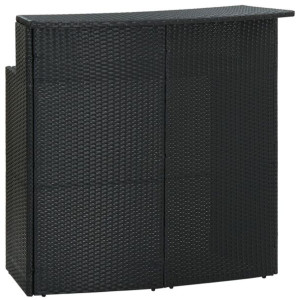 Ogrodowy stolik barowy, czarny, 120x55x110 cm, polirattan