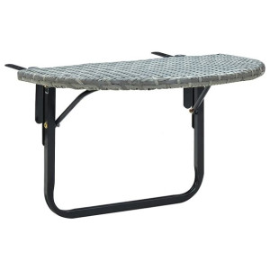 Stolik balkonowy, szary, 60x60x50 cm, rattan PE