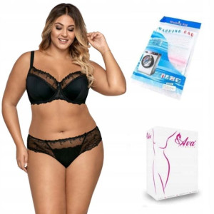 Ava stringi Novato 1030 czarne koronkowe XL