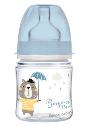 Canpol Babies Butelka szeroka antykolkowa 120 ml Bonjour Paris 35/231 blu