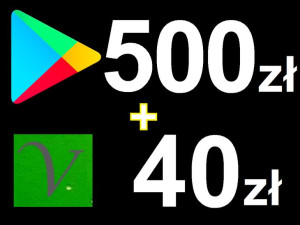Google Play 500 zł - Karta podarunkowa , przedpłacona, 500zł