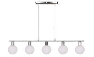 Oden Lampa Wisząca Chromowy 5x40w G9 Klosz Biały