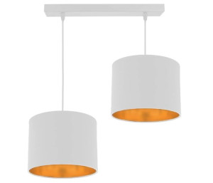 Atlanta Lampa Wisząca Biały 2x40w E27 Abażur Biały