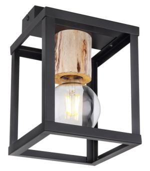 Retro Lampa Sufitowa Czarny 1x40w E27 Klosz Czarny