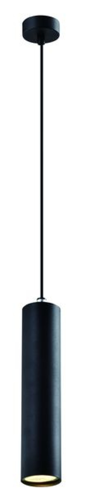 Tubo Lampa Wisząca Czarny 1x25w Gu10 Klosz 25cm Czarny