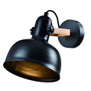 Reno Lampa Kinkiet 1x40w E27 Klosz Czarny