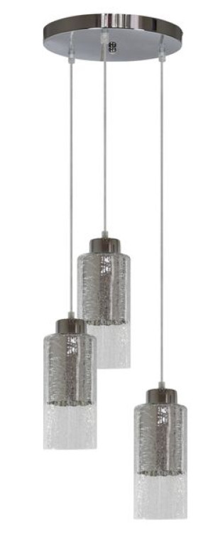 Libano Zwis 3x60w E27 Okrągły Srebrny