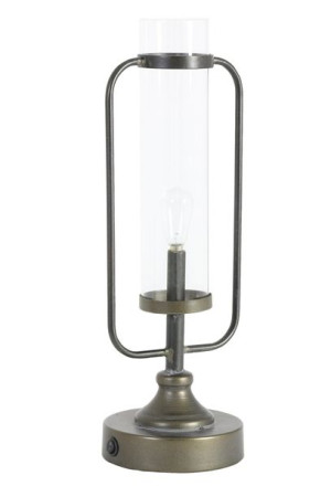 Lampa stołowa LED Raddie czarna/brązowa