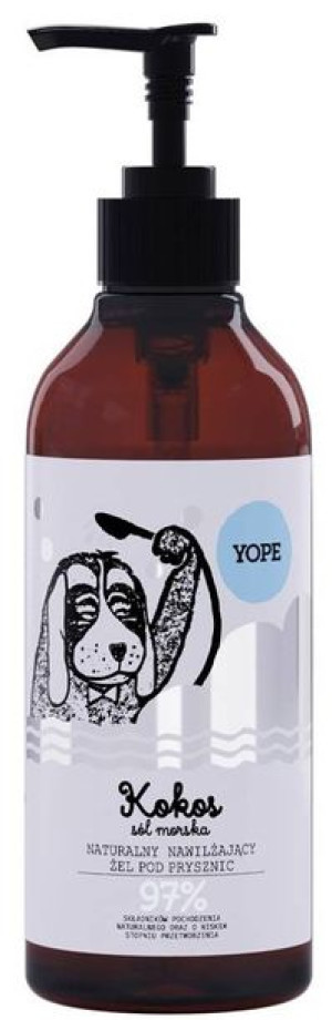 Żel pod Prysznic Kokos i Sól Morska naturalny nawilżający 93% - 400 ml YOPE