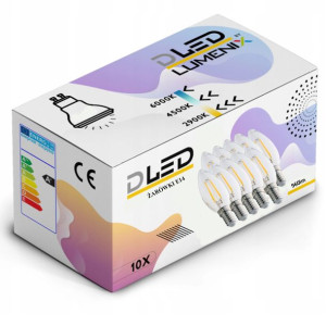 10x Żarówka E14 Led Filament 8w Neutralna Świeczka