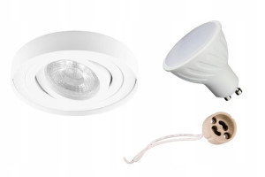 Oprawa H15 Natynkowa halogenowa TUBA RUCHOMA BIAŁA  + GU10 10W WW
