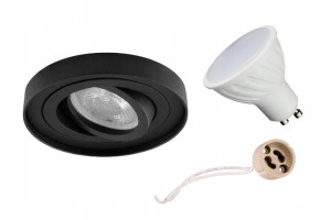 Oprawa H15 Podtynkowa halogenowa TUBA RUCHOMA CZARNA + GU10 5W WW