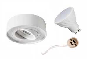 Oprawa H29 Natynkowa halogenowa TUBA RUCHOMA BIAŁA + GU10 5W CW