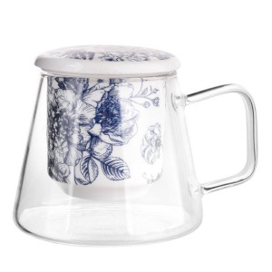Elisabeth Kubek Szklany Z Porcelanowym Zaparzaczem I Pokrywką 300 Ml Color