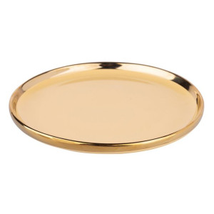 Talerz deserowy porcelanowy Aurora Gold Żółta 20 cm