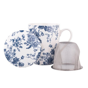Kubek z zaparzaczem i pokrywką do herbaty i ziół porcelanowy Elisabeth 300