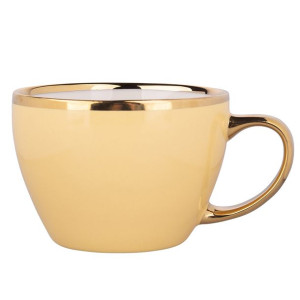 Filiżanka do kawy i herbaty porcelanowa Aurora Gold Żółta 300 ml