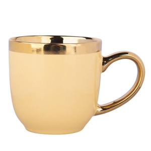 Kubek do kawy i herbaty porcelanowy Aurora Gold Żółta 300 ml