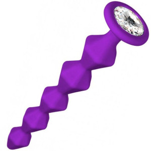Lola Toys Anal bead with crystal Emotions Buddy Purple - Korak analny z dia