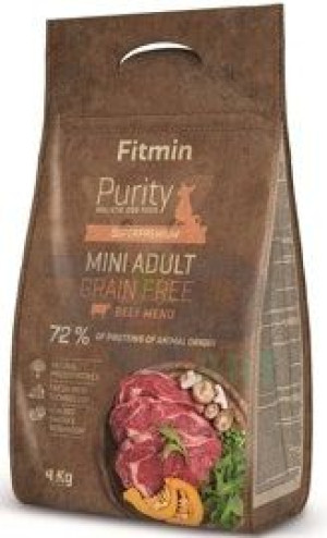 FITMIN Purity Mini Adult Grainfree Beef 4kg + Advantix - dla psów do 4kg (p