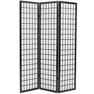 Składany parawan 3-panelowy w stylu japońskim, 120x170, czarny