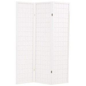 Składany parawan 3-panelowy w stylu japońskim, 120x170, biały