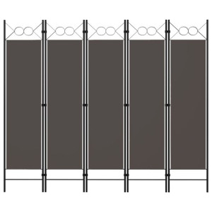 Parawan 5-panelowy, antracytowy, 200 x 180 cm