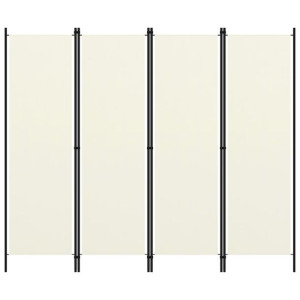 Parawan 4-panelowy, kremowy, 200 x 180 cm