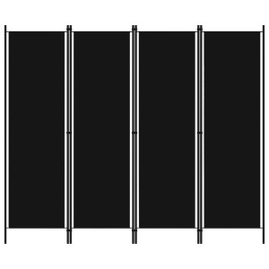 Parawan 4-panelowy, czarny, 200 x 180 cm
