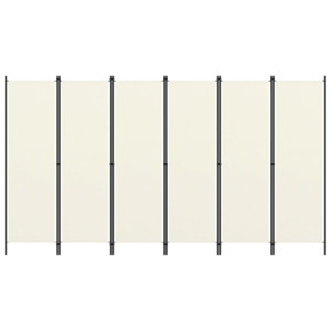 Parawan 6-panelowy, kremowy, 300 x 180 cm