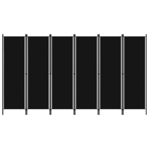 Parawan 6-panelowy, czarny, 300 x 180 cm