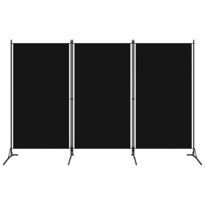 Parawan 3-panelowy, czarny, 260 x 180 cm