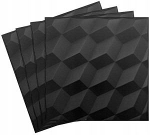 Czarne kasetony sufitowe ścienne 3D ROMBY 1m2