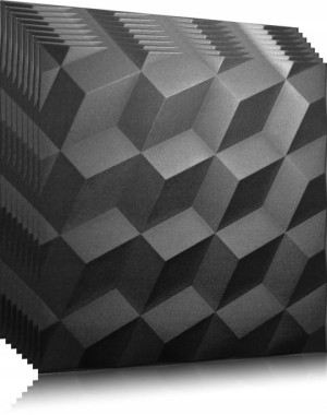 Czarne Kasetony ROMBY 3D GEOMETRYCZNE 2m2