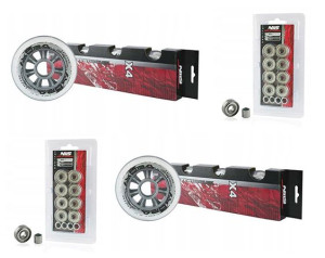 ZESTAW 8szt KÓŁKA 76 Przezroczyste 2szt ŁOŻYSK ABEC9 CHROME