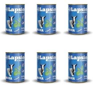 HAPPY SNACKY ŁAPSIE Karma mokra dla psa Kozina z Miętą 6 x 400g ZESTAW