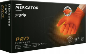 RĘKAWICE rękawiczki nitrylowe Mercator gogrip orange XXL 50szt.