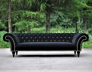 Sofa TIERRA pikowana na wysokich nogach (4 osobowa)