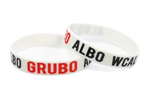 Opaska na rękę Albo Grubo Albo Wcale silikonowa Biała