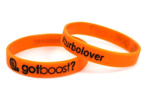 Opaska silikonowa z nadrukiem na rękę Got Boost Turbolover  Pomarańczowa