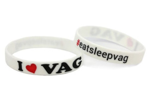 Opaska silikonowa z nadrukiem na rękę I Love VAG Biała