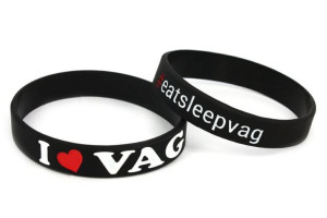 Opaska silikonowa z nadrukiem na rękę I Love VAG Czarna