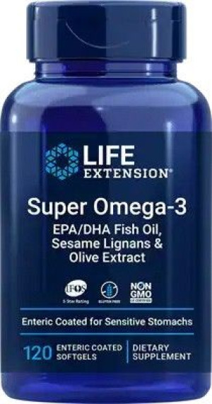 Super Omega-3 EPA/DHA z Lignanami Sezamowymi i Ekstraktem z Oliwek (120 kap