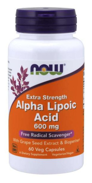 ALA - Kwas Alfa Liponowy 600 mg + Ekstrakt z Winogron + Bioperyna (60 kaps.