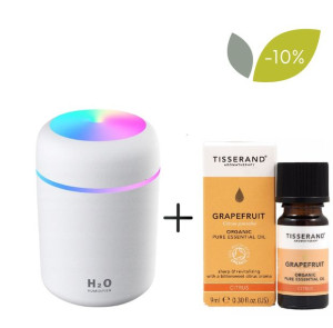 Zestaw: Dyfuzor do olejków Appio (kolor biały) + Grapefruit Organic - Oleje