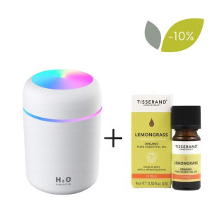 Zestaw: Dyfuzor do olejków Appio (kolor biały) + Lemongrass Organic - Oleje