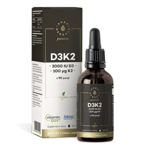 Witamina D3K2 2000 IU PREMIUM Vegan MenaQ7®