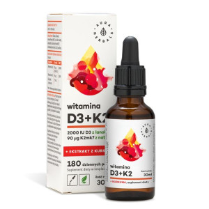 Witamina D3 (2000 IU) + K2MK7 + ekstrakt z kurkumy NovaSOL (30 ml)