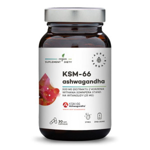 Ashwagandha KSM-66 Korzeń 500 mg (30 kaps.)